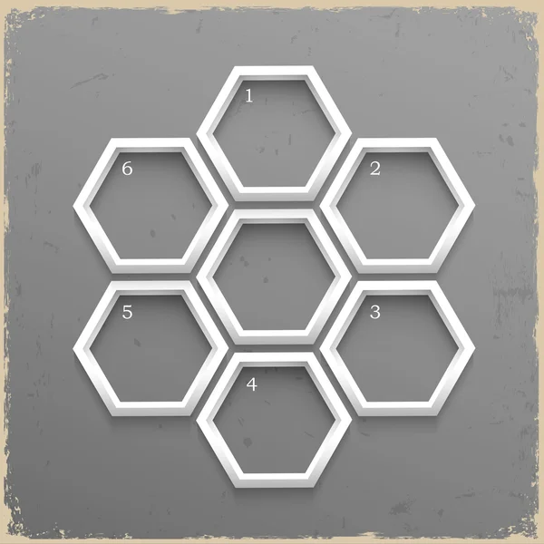 3D-s geometriai számozott bannerek, grunge, háttér — Stock Vector