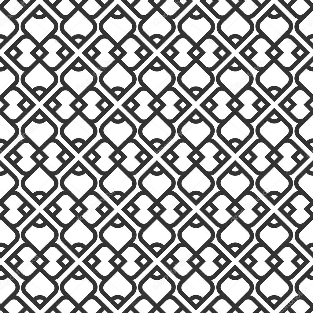 Black and white islamic seamless pattern