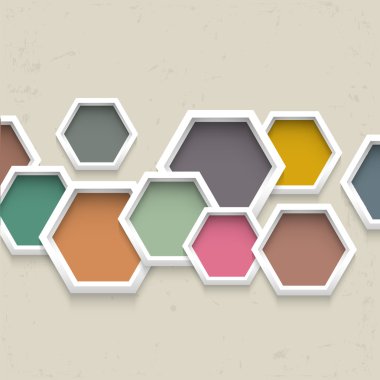 3d geometric background with colorful hexagons clipart