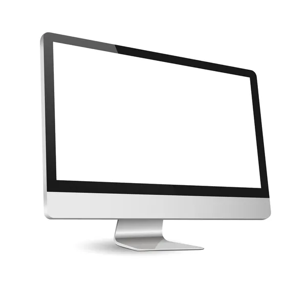 Computer display isolated on white — Stock Vector
