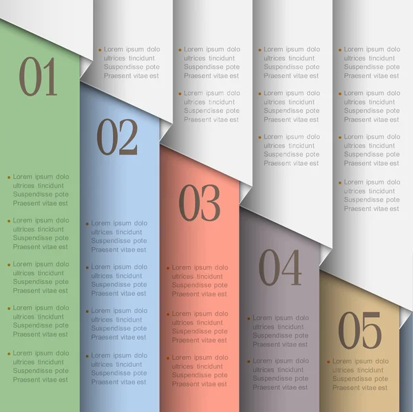Bandeiras numeradas em papel em cores pastel — Vetor de Stock