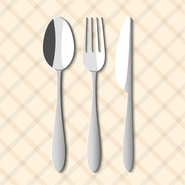 Spoon,fork and knife — Stock Vector