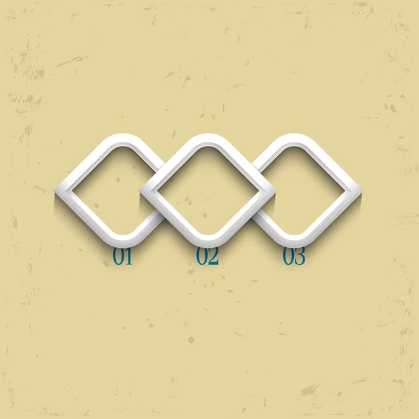 Tres banners geométricos numerados — Vector de stock