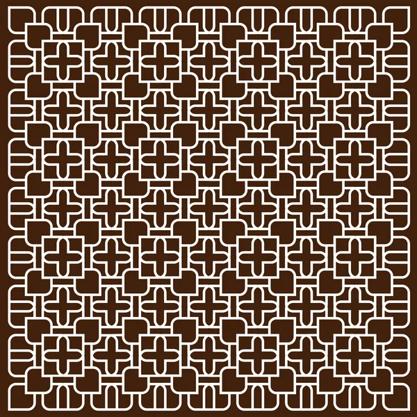 Λευκό μοτίβο στο ισλαμικό στυλ σε σκούρο καφέ φόντο — Διανυσματικό Αρχείο