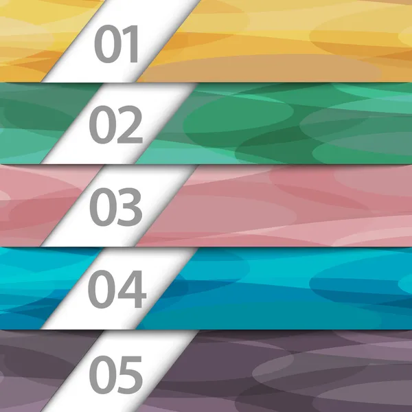 Bandiere colorate numerate su carta — Vettoriale Stock