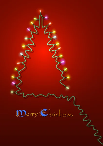 Arbre de Noël formé guirlande lumières — Image vectorielle