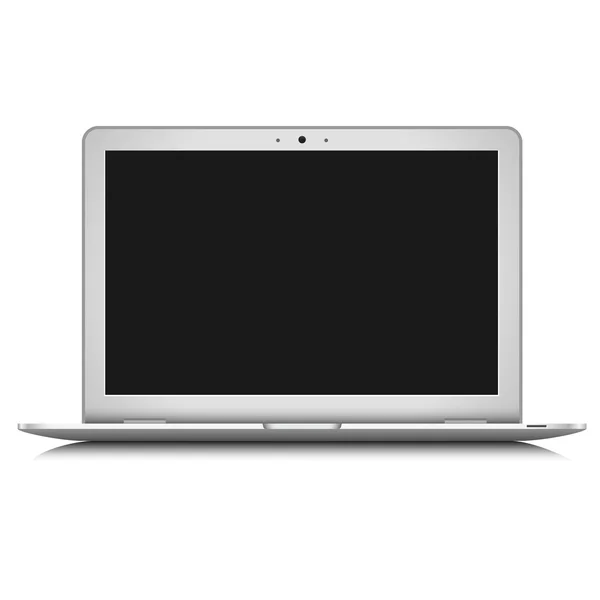 Laptop branco isolado no fundo branco — Vetor de Stock