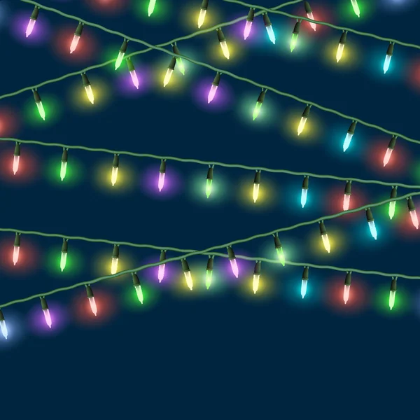 Vector Christmas lights — Stock Vector