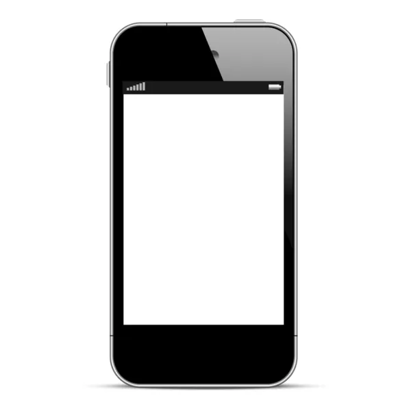 Smartphone preto isolado no fundo branco — Vetor de Stock