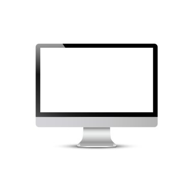 Vector computer screen isolated on white background clipart