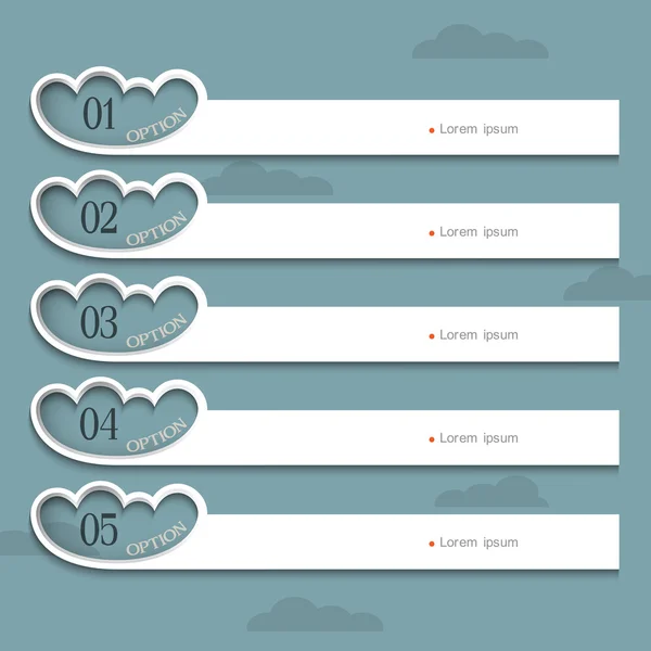 Plantilla de diseño creativo con nubes estilizadas — Vector de stock