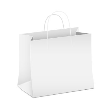 Vector empty white shopping paper bag