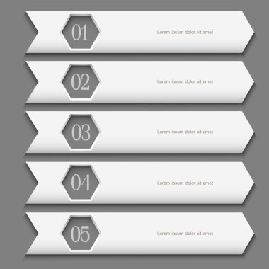 Beyaz tasarım şablonu ile stilize okları