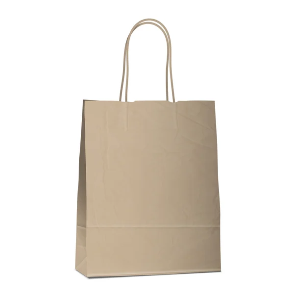 Tom shopping brun väska på vit — Stock vektor