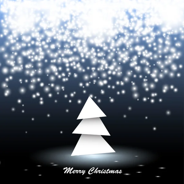 Χαρτί χριστουγεννιάτικο δέντρο με φώτα — Διανυσματικό Αρχείο