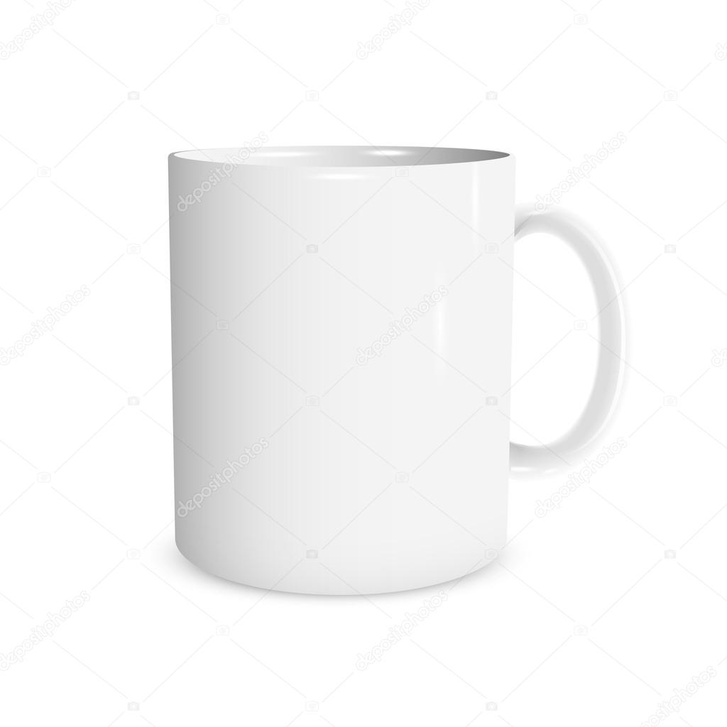 Realistic white cup