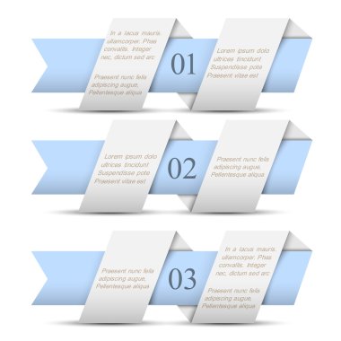 üç yatay origami kağıt afiş sayılı