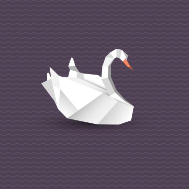 vektör origami swan