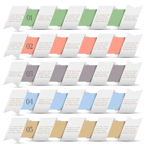 Moderne genummerd banners in origami stijl — Stockvector