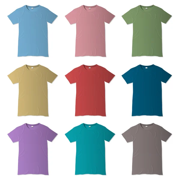 T-Shirt-Vektordesign-Vorlagen in verschiedenen Farben — Stockvektor