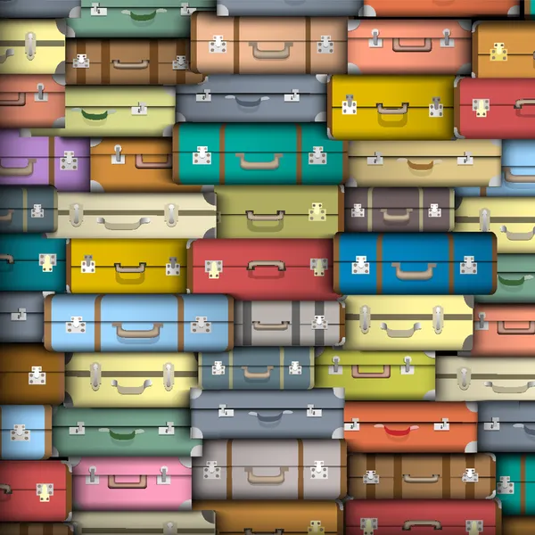 Vector background of colored suitcases — Stock Vector