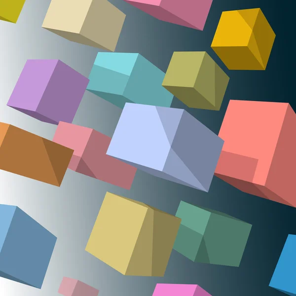 Fundo do vetor com cubos coloridos 3d —  Vetores de Stock