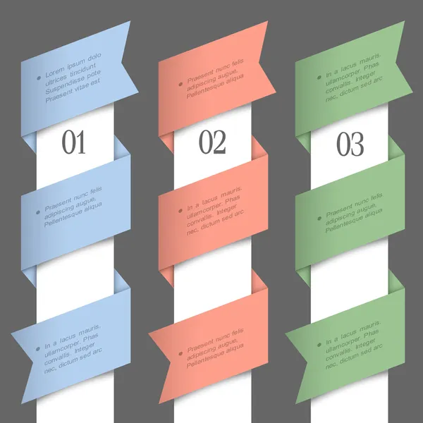 Verticale papier genummerd banners — Stockvector