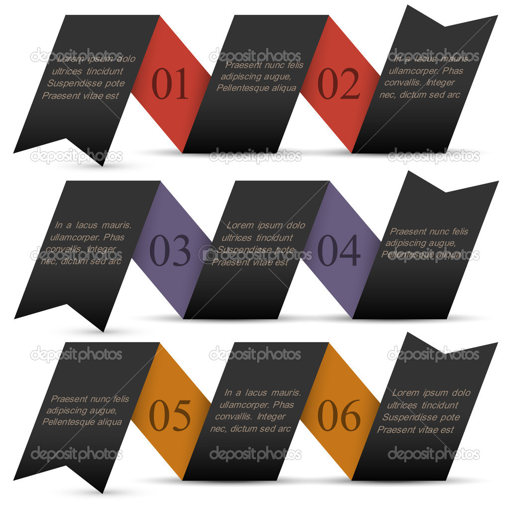 Origami black paper numbered banners