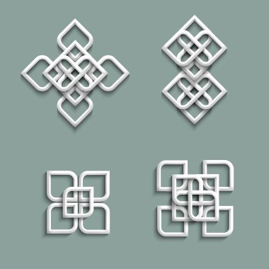 3d ornaments in arabic style clipart