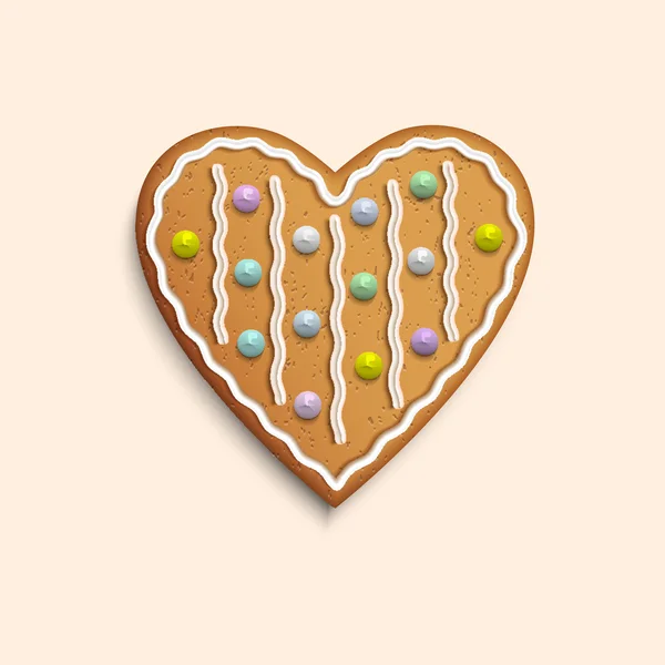 Vector Heart shaped cookie — Stock Vector