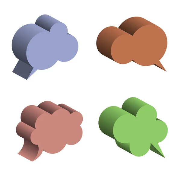 3D Speech Bubbles — Stock Vector