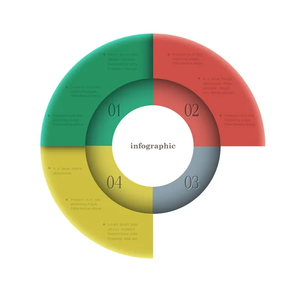 Plantilla creativa de diseño redondo para infografías — Vector de stock