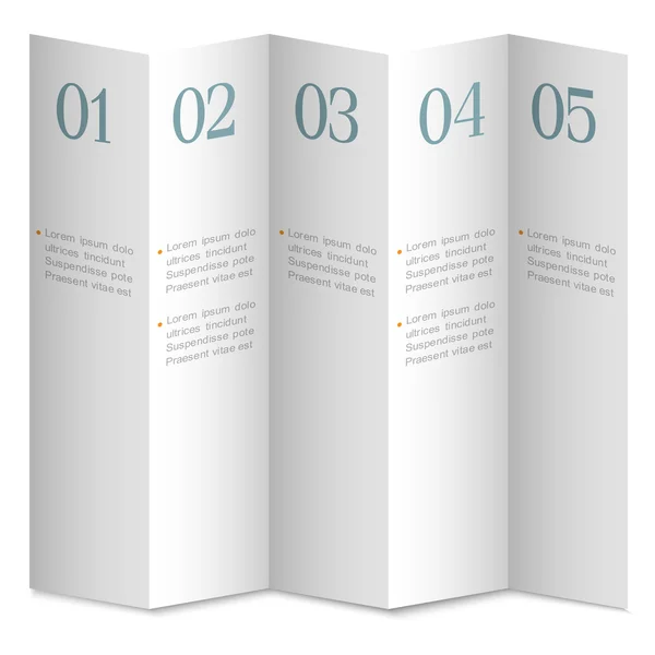 Gevouwen genummerde Witboek banners — Stockvector