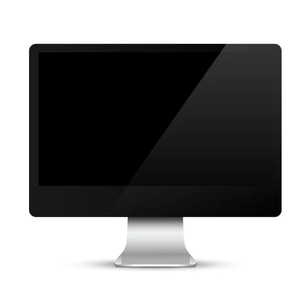 Moderno monitor de ordenador con pantalla negra — Vector de stock