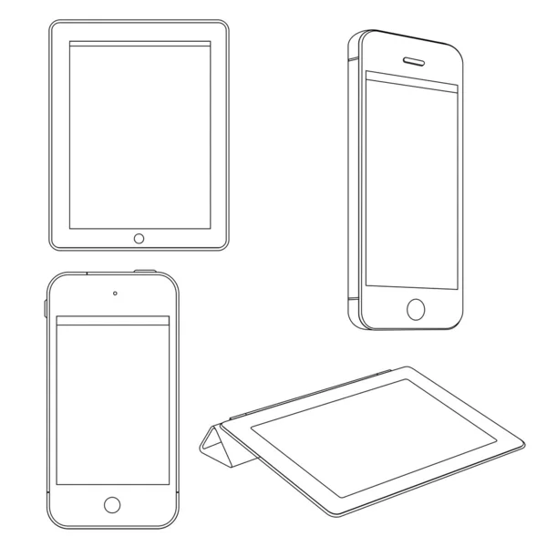 Conjunto vectorial de dispositivos digitales — Archivo Imágenes Vectoriales