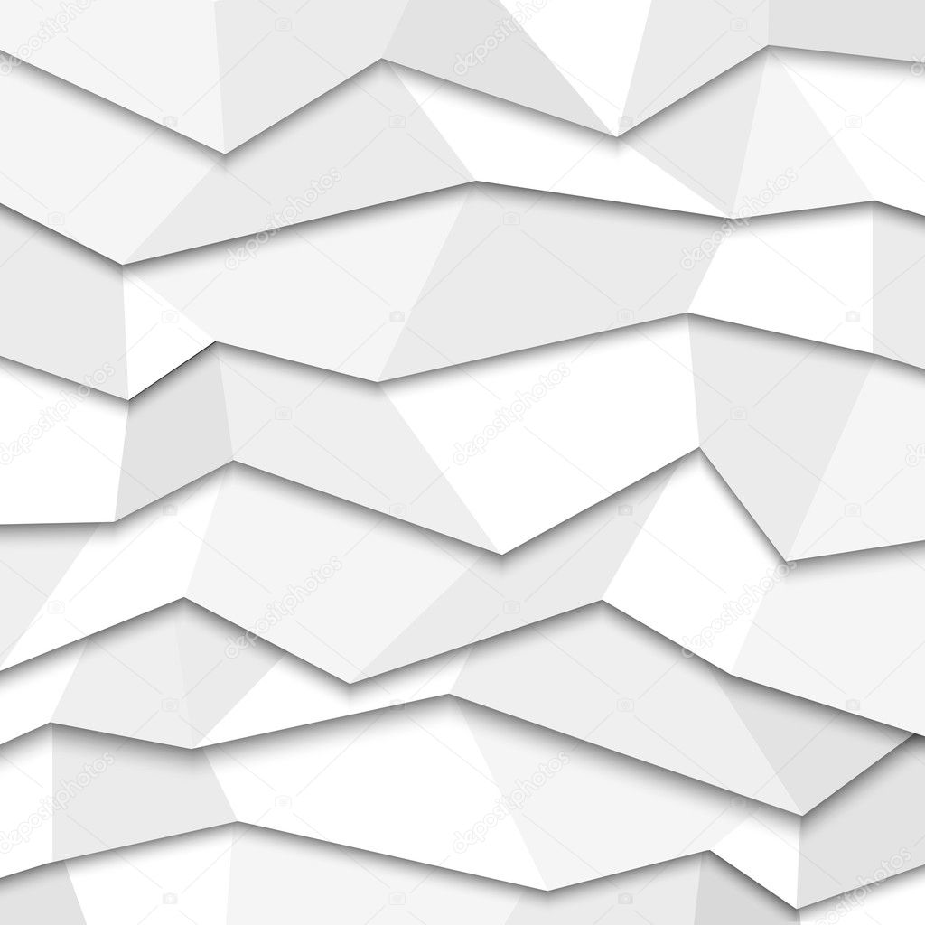 3d white paper background - origami style