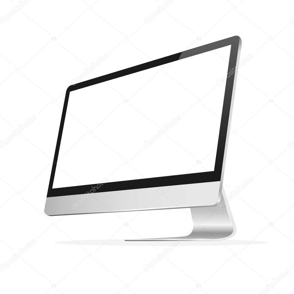 Vector computer monitor with blank screen