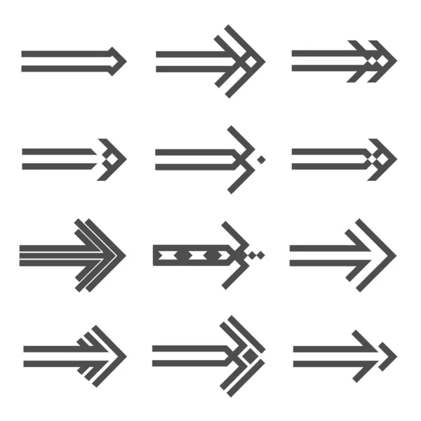 Conjunto de varias flechas signo — Archivo Imágenes Vectoriales