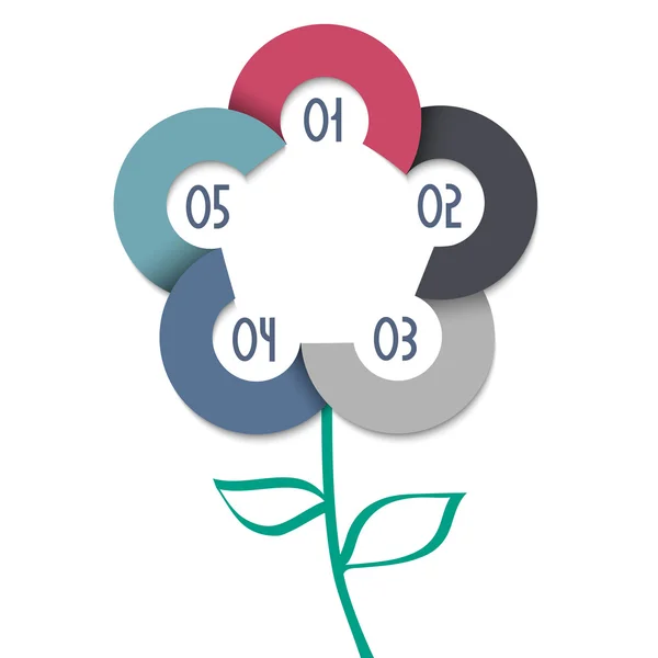 Gestileerde bloem - trendy ontwerp voor infographics — Stockvector