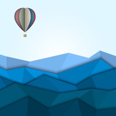 sıcak hava balonu ve kağıt dağlardan
