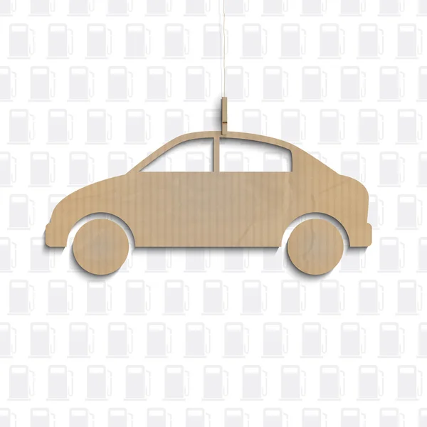 Car cut out of cardboard — Stock Vector