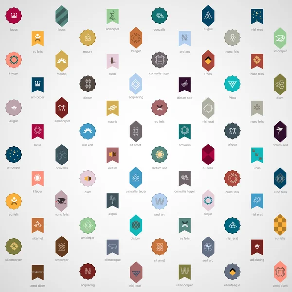 Grote verzameling van verschillende emblemen — Stockvector
