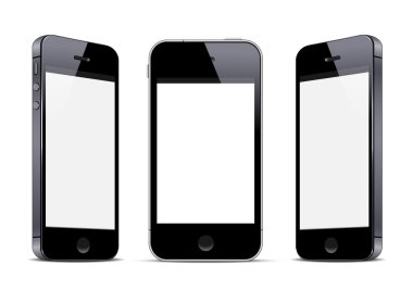 üç siyah smartphones