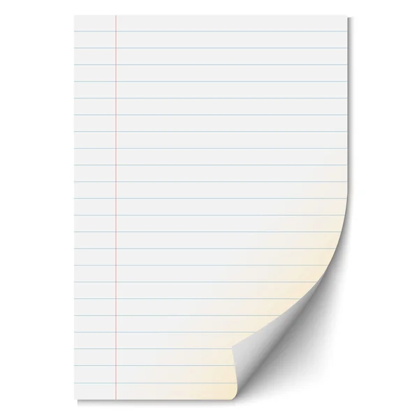 Blanco papier blad met lijnen — Stockvector