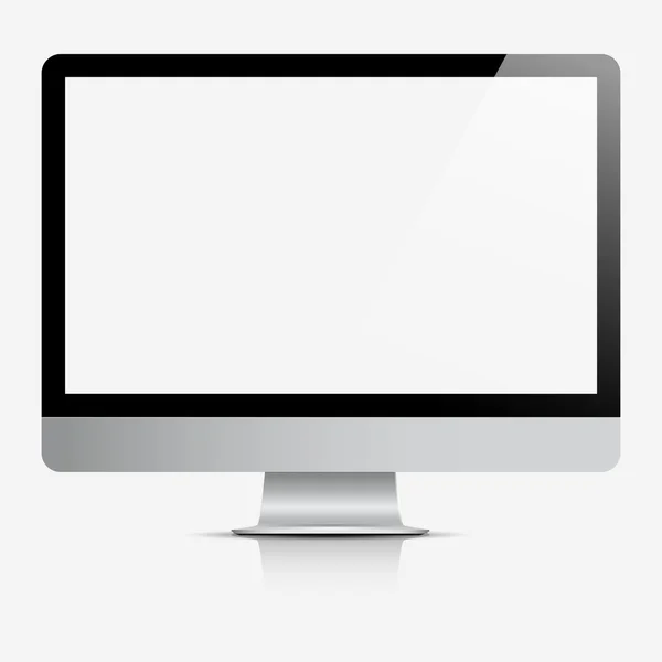 Pantalla de ordenador con pantalla blanca en blanco — Vector de stock