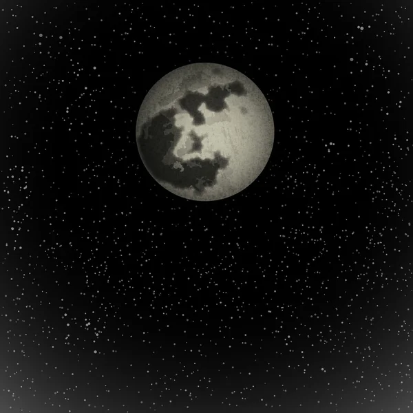 Full moon and stars — Stock Vector