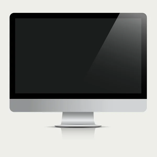 计算机显示器与黑色的屏幕 — 图库矢量图片