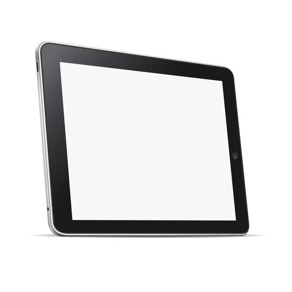 Tablet abstrato preto computador (pc) isolado em branco — Vetor de Stock
