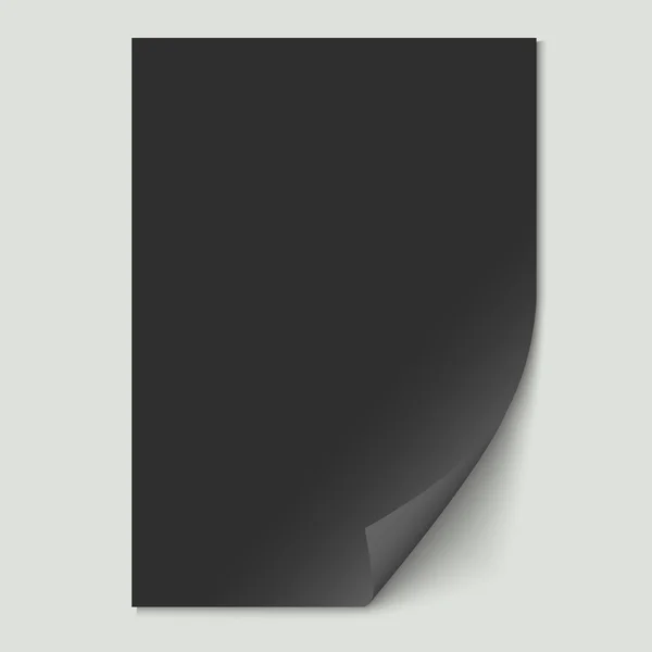 Schwarzes Blatt Papier — Stockvektor