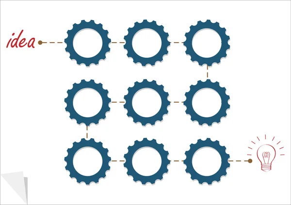 Концептуальний векторний шаблон з колесами передач — стоковий вектор